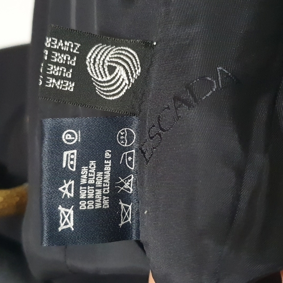 Escada 100% Wool Beaded Trim Coat - Picture 7 of 12